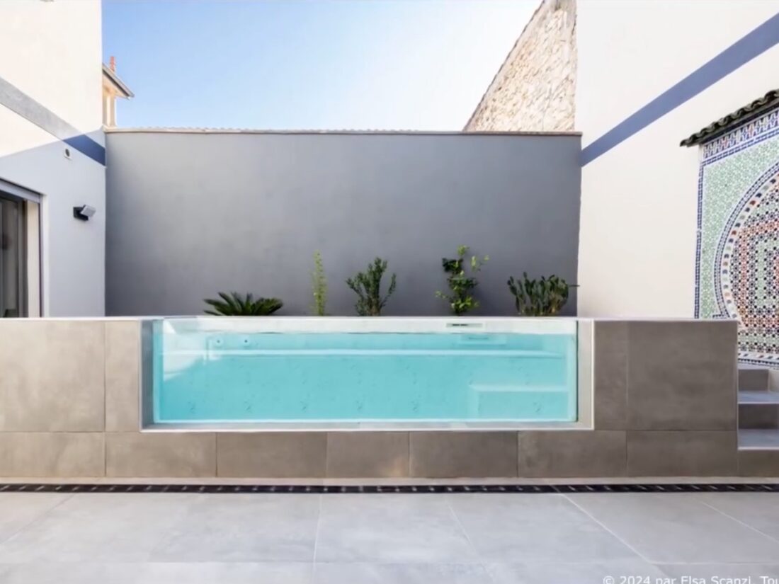 Mini piscine Scanzi vue de coupe.